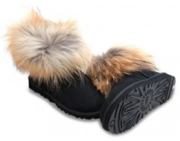 UGG FOX FUR BLACK