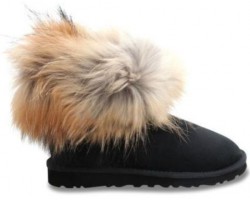 UGG FOX FUR BLACK