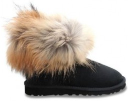 UGG FOX FUR BLACK