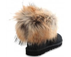 UGG FOX FUR BLACK