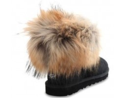 UGG FOX FUR BLACK