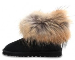 UGG FOX FUR BLACK