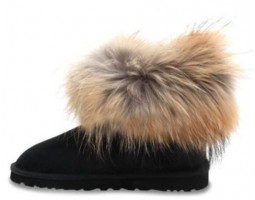 UGG FOX FUR BLACK