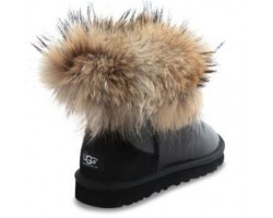 UGG FOX FUR METALLIC BLACK