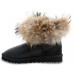 UGG FOX FUR METALLIC BLACK