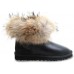 UGG FOX FUR METALLIC BLACK