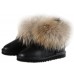 UGG FOX FUR METALLIC BLACK