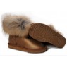 UGG FOX FUR METALLIC BRONZE