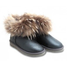 UGG FOX FUR METALLIC GREY