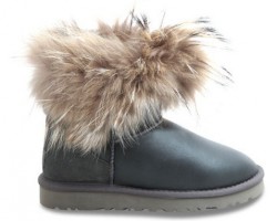 UGG FOX FUR METALLIC GREY