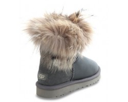 UGG FOX FUR METALLIC GREY