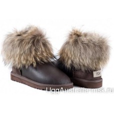 UGG FOX FUR MINI METALLIC CHOCOLATE