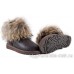 UGG FOX FUR MINI METALLIC CHOCOLATE