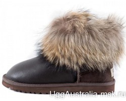 UGG FOX FUR MINI METALLIC CHOCOLATE