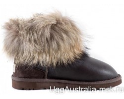 UGG FOX FUR MINI METALLIC CHOCOLATE