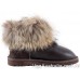 UGG FOX FUR MINI METALLIC CHOCOLATE