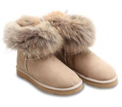 UGG FOX FUR SAND