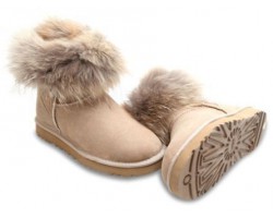 UGG FOX FUR SAND