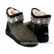 UGG & JIMMY CHOO CRYSTALS BOMBER BLACK