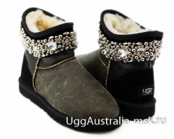 UGG & JIMMY CHOO CRYSTALS BOMBER BLACK