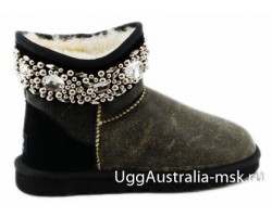 UGG & JIMMY CHOO CRYSTALS BOMBER BLACK