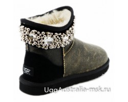 UGG & JIMMY CHOO CRYSTALS BOMBER BLACK