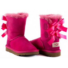 UGG KIDS BAILEY BOW DUSTY ROSE