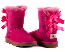 UGG KIDS BAILEY BOW DUSTY ROSE