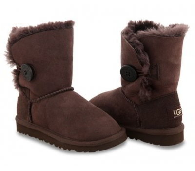 UGG KIDS BAILEY BUTTON CHOCOLATE