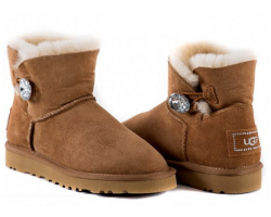 UGG MINI BAILEY BUTTON BLING CHESTNUT