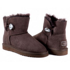 UGG MINI BAILEY BUTTON BLING CHOCOLATE