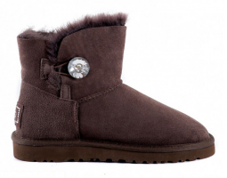 UGG MINI BAILEY BUTTON BLING CHOCOLATE