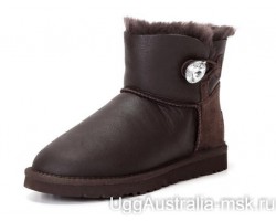 UGG MINI BAILEY BUTTON BLING METALLIC CHOCOLATE