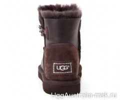 UGG MINI BAILEY BUTTON BLING METALLIC CHOCOLATE