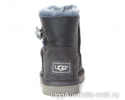 UGG MINI BAILEY BUTTON BLING METALLIC GREY