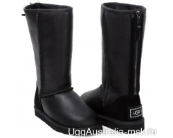 UGG TALL ZIP METALLIC BLACK