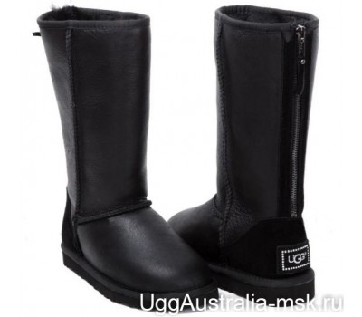 UGG TALL ZIP METALLIC BLACK