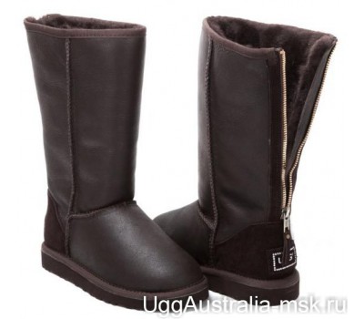 UGG TALL ZIP METALLIC CHOCOLATE