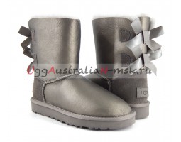 UGG BAILEY BOW II SHORT METALLIC PEWTER