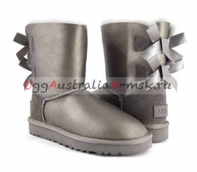 UGG BAILEY BOW II SHORT METALLIC PEWTER