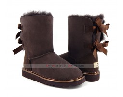 UGG BAILEY BOW II METALLIC CHOCOLATE