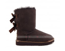 UGG BAILEY BOW II METALLIC CHOCOLATE