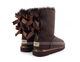 UGG BAILEY BOW II METALLIC CHOCOLATE