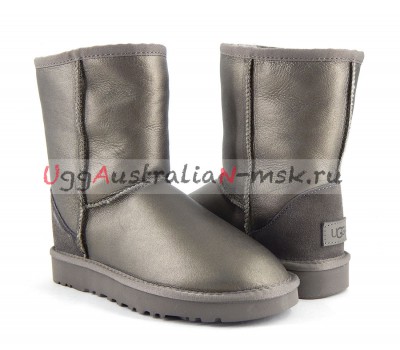 UGG CLASSIC SHORT II METALLIC PEWTER