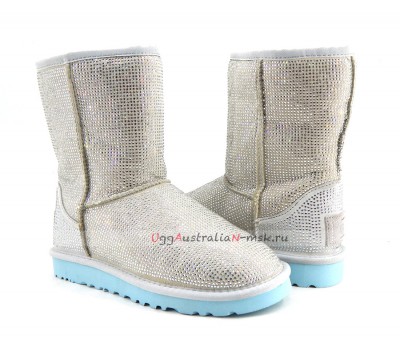 UGG CLASSIC SHORT MIDDLE CYLINDER CLOUD AND WHITE