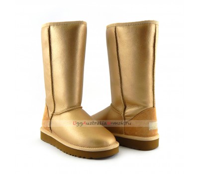 UGG CLASSIC TALL METALLIC GOLD