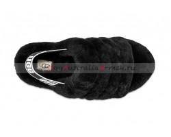 UGG FLUFF YEAH SLIDE BLACK