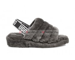 UGG FLUFF YEAH SLIDE CHARCOAL