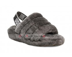 UGG FLUFF YEAH SLIDE CHARCOAL