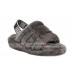 UGG FLUFF YEAH SLIDE CHARCOAL